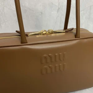 Miu Miu Women Beau Leather Top-handle Bag-Brown 5BB172