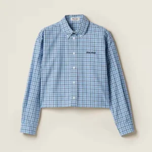 Miu Miu Women Checked Poplin Shirt MK1659