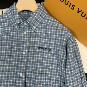 Miu Miu Women Checked Poplin Shirt MK1659