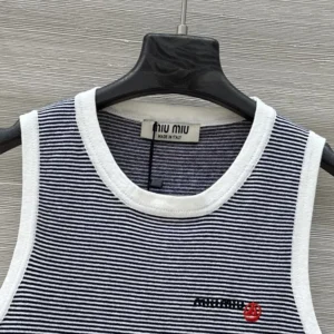 Miu Miu Women Petit Bateau X Miu Miu Ribbed Jersey Top