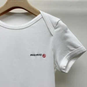 Miu Miu Women Petit Bateau X Miu Miu Stretch Jersey Regular T-shirt