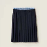 Miu Miu Women Pleated Batavia Midi-skirt MG2396