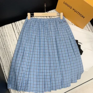 Miu Miu Women Pleated Check Skirt MG222816MK