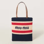 Miu Miu Women Raffia-effect Woven Tote Bag 5BG2482DO3