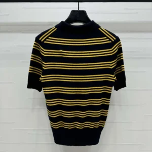 Miu Miu Women Striped Cashmere and Silk Polo Sweater MMLA18