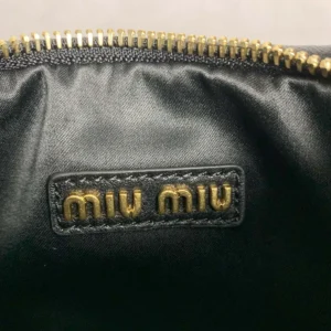 Miu Miu Women Wander Matelassé Nappa Leather Hobo Bag-Black