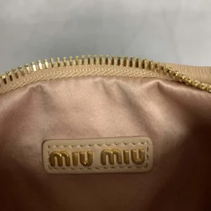 Miu Miu Women Wander Matelassé Nappa Leather Hobo Bag-Sandy