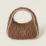 Miu Miu Women Wander matelassé nappa leather bag-Brown/White