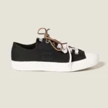 Miu Miu Women Washed Denim Sneakers-Black 5E384ECSLF0002F005