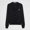 Prada Men Cashmere Cardigan-Black P25L87102T
