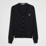 Prada Men Cashmere Cardigan-Black P25L87102T