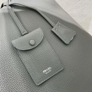 Prada Unisex Leather Tote-Bamboo Gray 2VG1302BBE