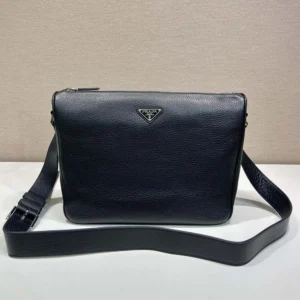 Prada Unisex Medium Leather Shoulder Bag-Black 2VH182