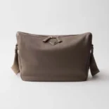 Prada Unisex Medium Leather Shoulder Bag-Gray 2VH182
