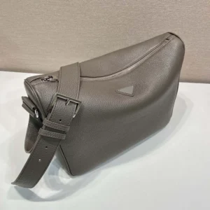 Prada Unisex Medium Leather Shoulder Bag-Gray 2VH182