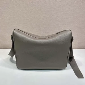 Prada Unisex Medium Leather Shoulder Bag-Gray 2VH182
