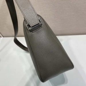 Prada Unisex Medium Leather Shoulder Bag-Gray 2VH182