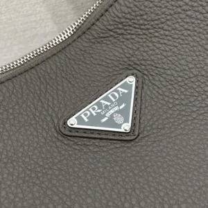 Prada Unisex Medium Leather Shoulder Bag-Gray 2VH182
