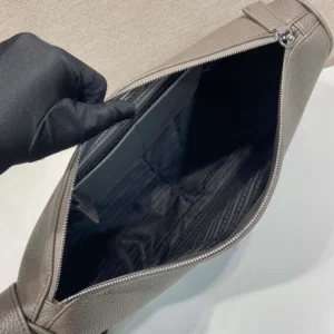Prada Unisex Medium Leather Shoulder Bag-Gray 2VH182