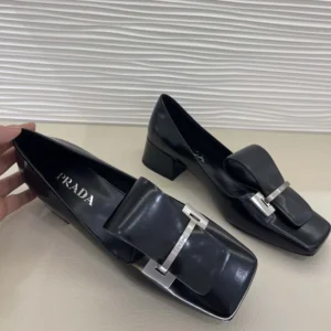 Prada Women Brushed Leather Pumps-Black 1I963N055F0002FD035
