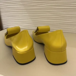 Prada Women Brushed Leather Pumps-Yellow 1I963N055F0377FD035