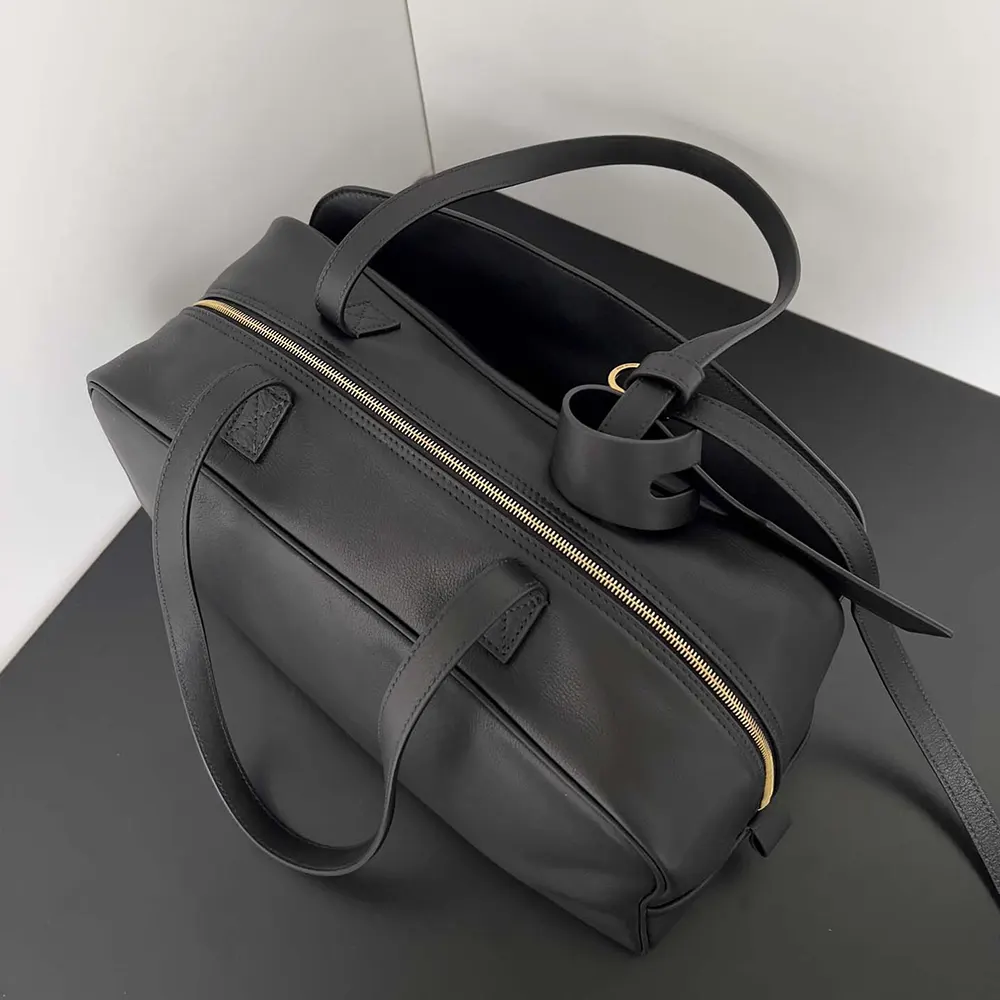 Prada Women Carrie Bowling Bag Medium in Black Calfskin 3 Prada Women Carrie Bowling Bag Medium in Black Calfskin