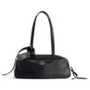 Prada Women Carrie Bowling Bag Small in Black Calfskin 11 Prada Women Carrie Bowling Bag Small in Black Calfskin