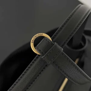 Prada Women Carrie Bowling Bag Small in Black Calfskin