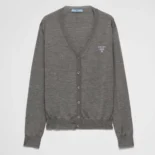 Prada Women Cashmere Cardigan-Gray P25L87102T