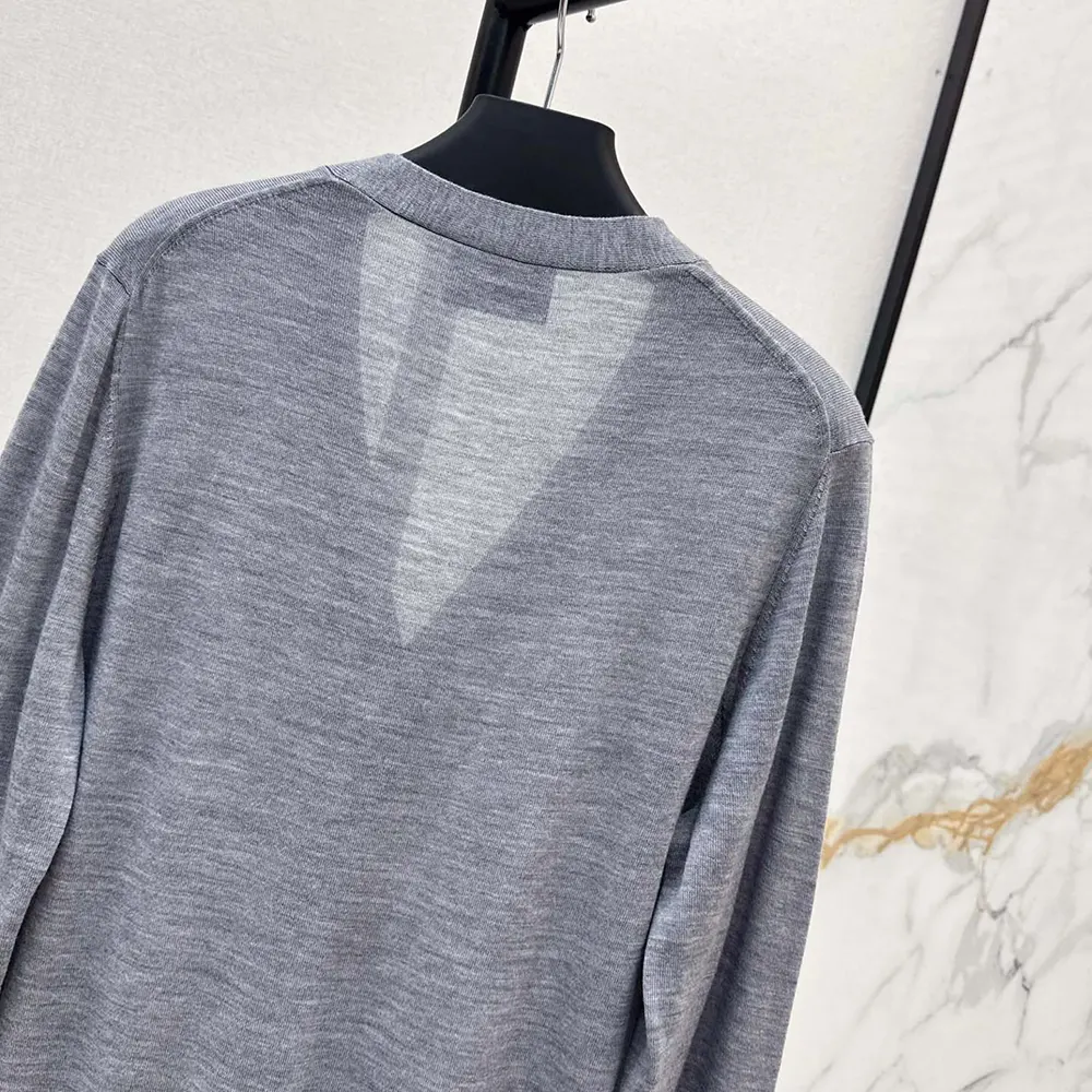 Prada Men Cashmere Cardigan-Gray P25L87102T 8 Prada Women Cashmere Cardigan-Gray P25L87102T