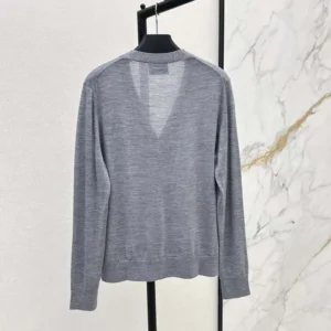 Prada Women Cashmere Cardigan-Gray P25L87102T