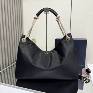 Prada Women Mariner Large Re-Nylon Shoulder Bag-Black 1BC244