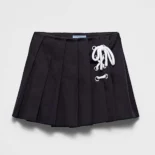Prada Women Pleated Stretch Drill Miniskirt P104W