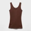 Prada Women Ribbed Knit Top-Cocoa Brown 39576L14L0