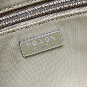 Prada Women Small Padded Re-Nylon Shoulder Bag-Beige