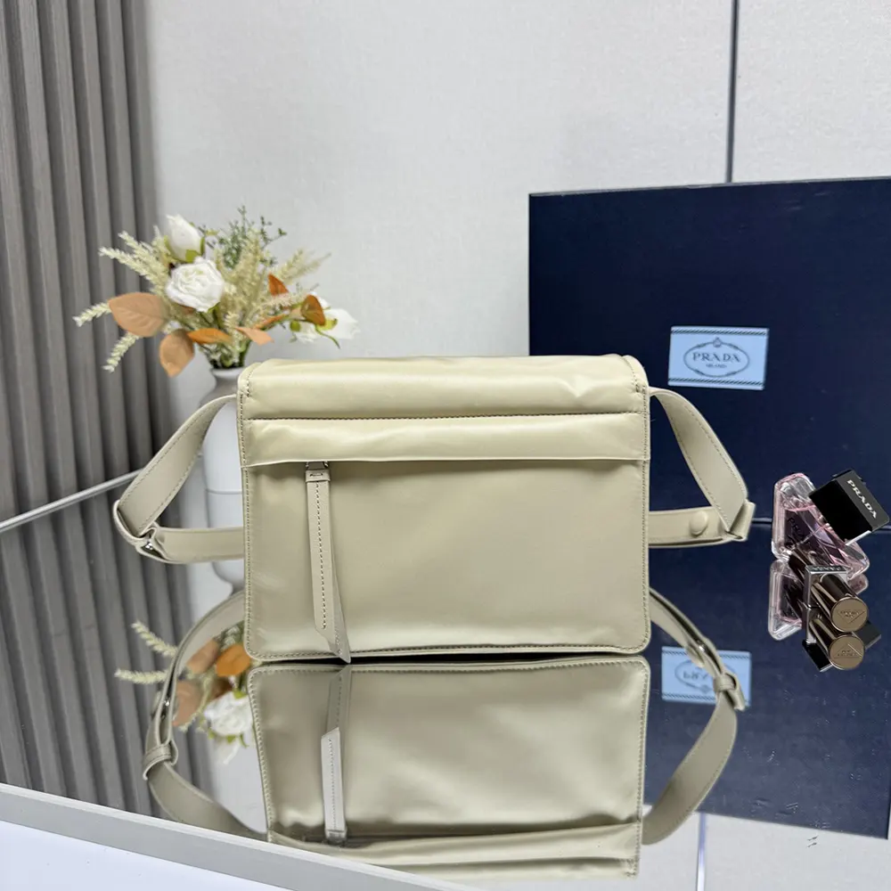 Prada Women Small Padded Re-Nylon Shoulder Bag-Beige 4 Prada Women Small Padded Re-Nylon Shoulder Bag-Beige