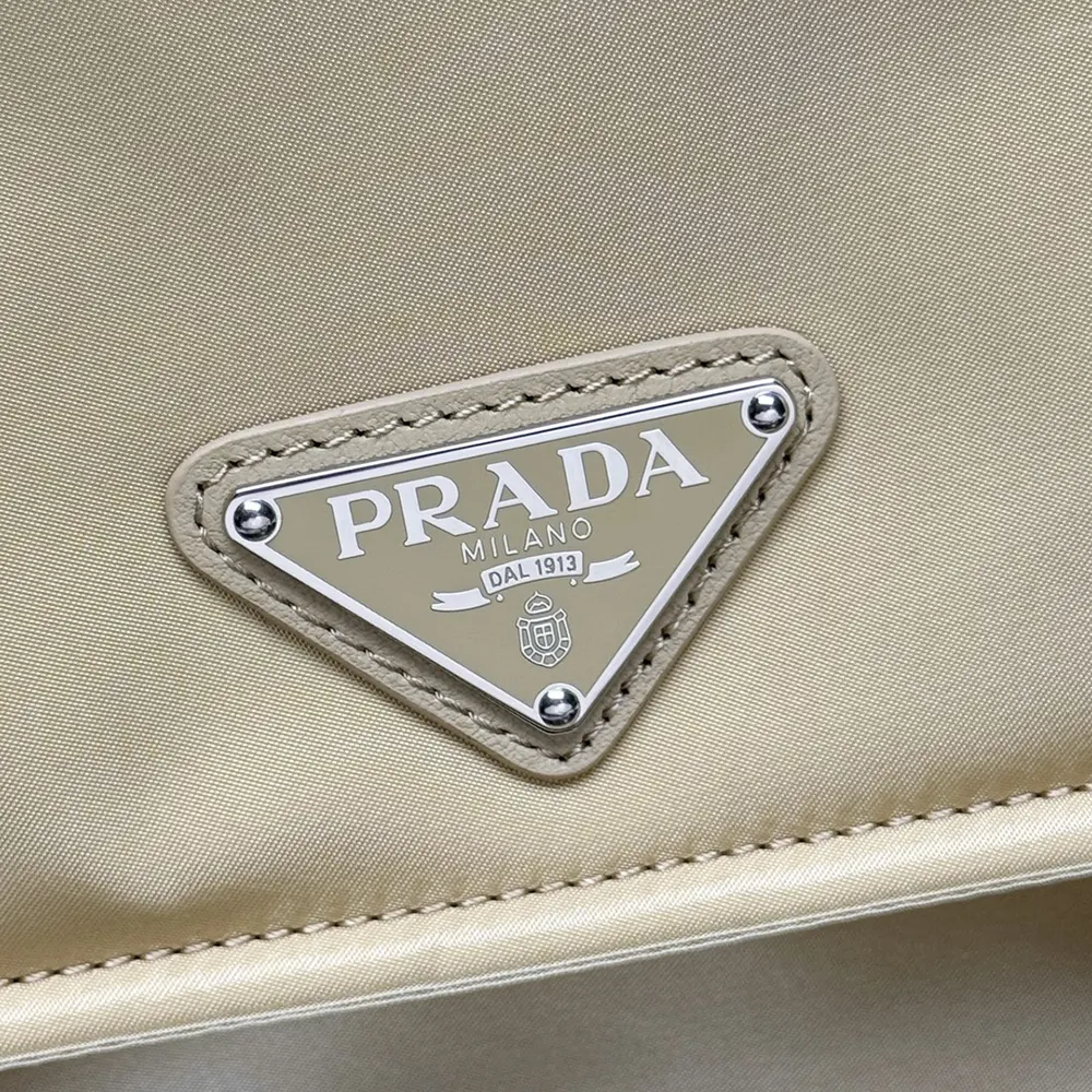 Prada Women Small Padded Re-Nylon Shoulder Bag-Beige 9 Prada Women Small Padded Re-Nylon Shoulder Bag-Beige