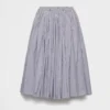 Prada Women Striped Poplin Skirt 21X00016QH