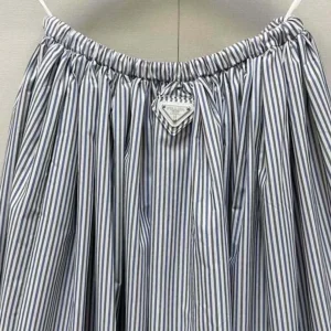 Prada Women Striped Poplin Skirt 21X00016QH