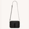 Saint Laurent YSL Unisex City Saint Laurent Camera Bag in Grained Leather-Black