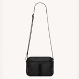 Saint Laurent YSL Unisex City Saint Laurent Camera Bag in Grained Leather-Black