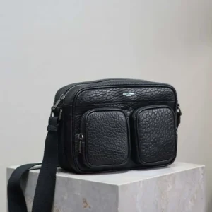 Saint Laurent YSL Unisex City Saint Laurent Camera Bag in Grained Leather-Black