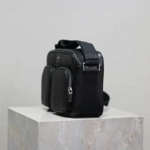 Saint Laurent YSL Unisex City Saint Laurent Camera Bag in Grained Leather-Black