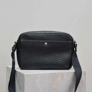 Saint Laurent YSL Unisex City Saint Laurent Camera Bag in Grained Leather-Black
