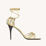 Saint Laurent YSL Women Babylone Sandals in Metallic Leather 8219270NL008008