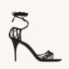Saint Laurent YSL Women Babylone Sandals in Smooth Leather 7857061N8001000