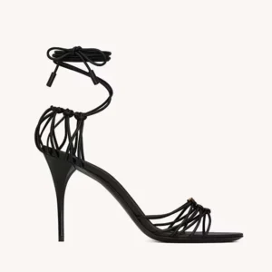 Saint Laurent YSL Women Babylone Sandals in Smooth Leather 7857061N8001000