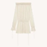 Saint Laurent YSL Women Gathered Dress in Jersey 820926Y6H339601