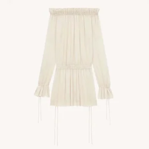 Saint Laurent YSL Women Gathered Dress in Jersey 820926Y6H339601