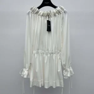 Saint Laurent YSL Women Gathered Dress in Jersey 820926Y6H339601